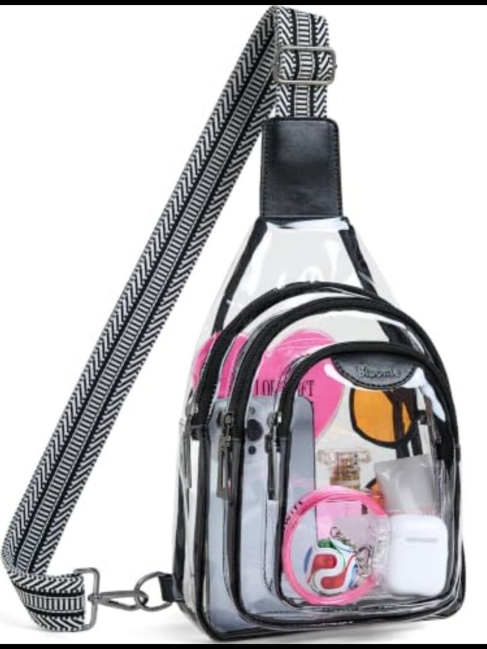 Clear PVC Crossbody Bag Stadium Approved Adjustable Strap 10L Event Bag